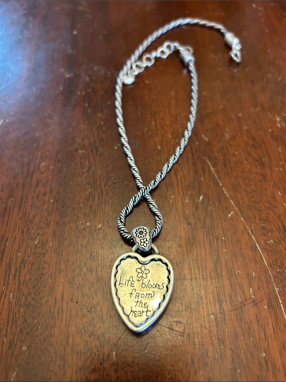 Brighton Life Blooms from the Heart necklace EUC Reversible